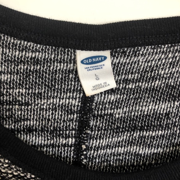 Black and White Marled Cotton Shift Dress - Picture 4 of 5